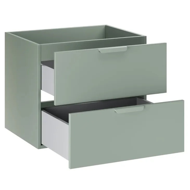 Mobile bagno sospeso 60cm 2 cassetti verde salvia rovere Speranza