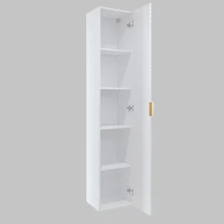 Mobile bagno sospeso 61cm con colonna bianco frontali decorati Konny