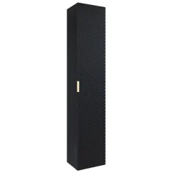 Mobile bagno sospeso 80cm con colonna nero frontali decorati Konny