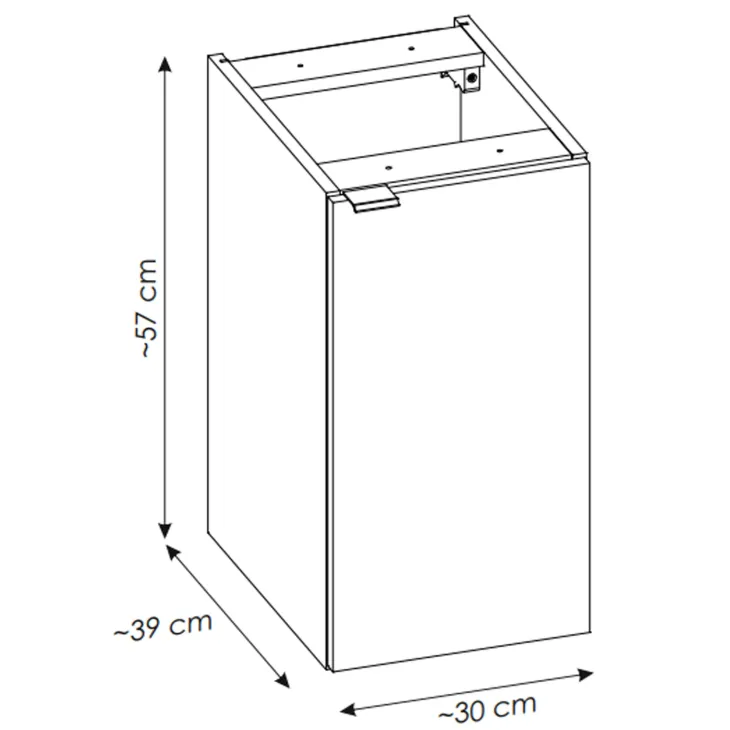 Mobile bagno sospeso 90cm con colonna rovere Rovery