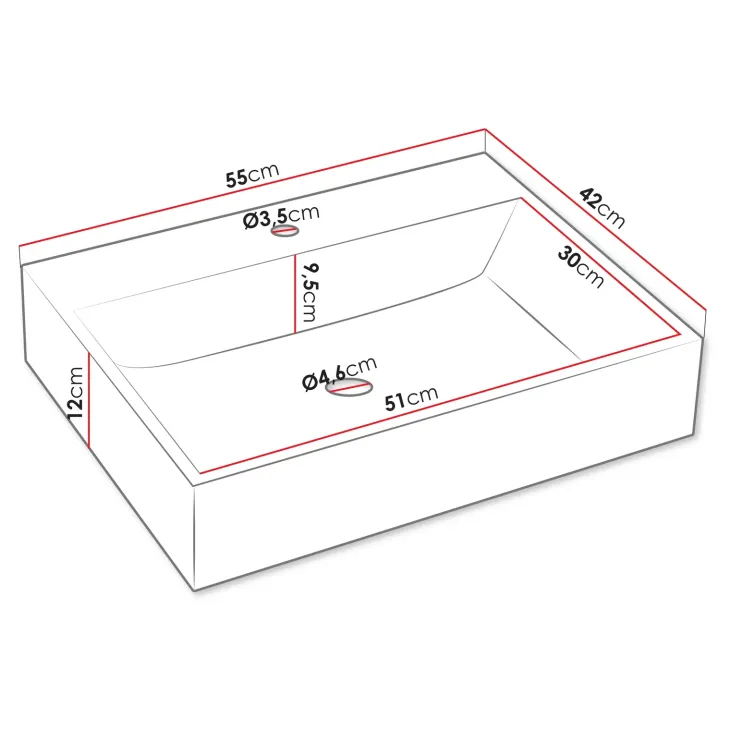 Mobile bagno sospeso 100cm con lavabo e specchio 2 cassetti nero Krom