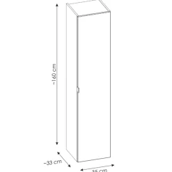 Mobile bagno sospeso 100cm con lavabo, mobile specchio e colonna grigio quercia Serif