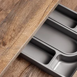 Mobile bagno sospeso 180cm con 2 lavabi, 2 mobili specchio e colonna grigio quercia Serif