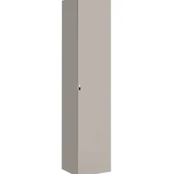 Mobile bagno sospeso 60cm con lavabo, mobile specchio, colonna e vani grigio quercia Serif