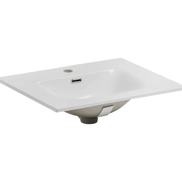 Mobile bagno sospeso 70cm con lavabo da incasso 2 cassetti beige rovere Swim