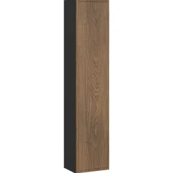 Mobile bagno sospeso 120cm con 2 lavabi, colonna e specchio noce Walnuts
