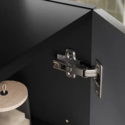 Mobile bagno sospeso 120cm con 2 lavabi, colonna e specchio noce Walnuts