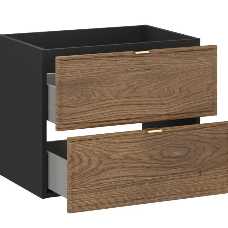 Mobile bagno sospeso 60cm con lavabo e colonna noce Walnuts