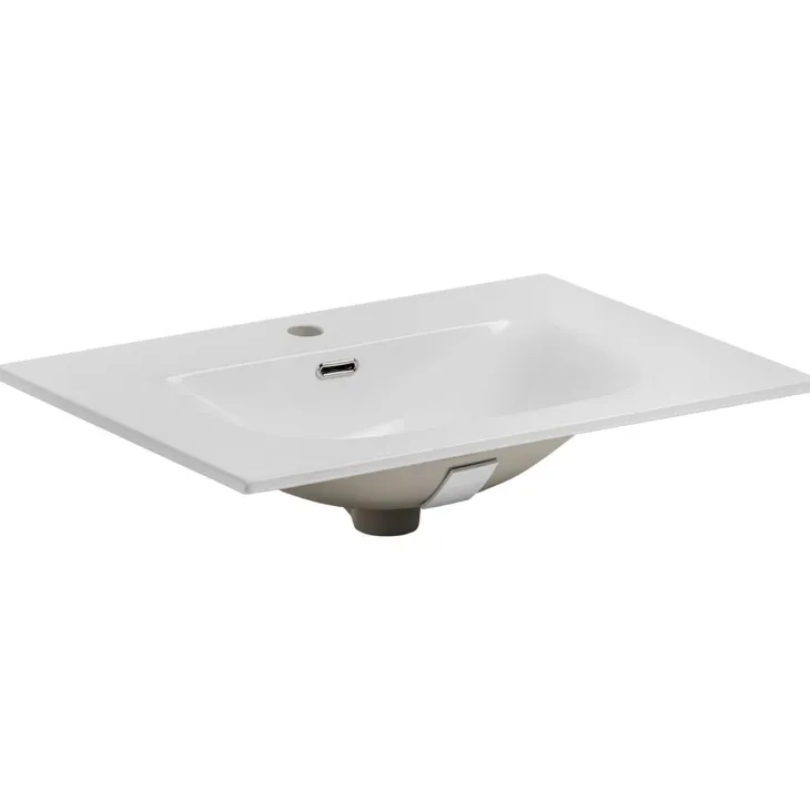 Mobile bagno sospeso 80cm con lavabo e colonna noce Walnuts