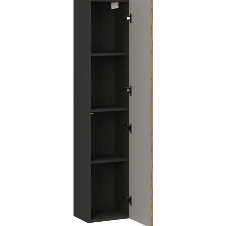 Mobile bagno sospeso 80cm con lavabo e colonna noce Walnuts
