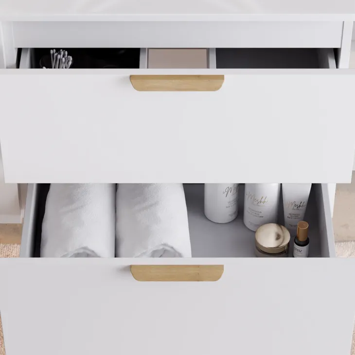 Mobile bagno sospeso 60cm con lavabo 2 cassetti bianco Speranza