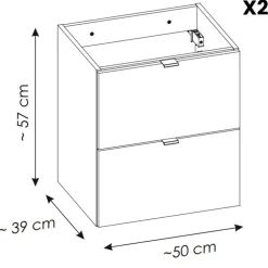 Mobile bagno sospeso 140cm con portabiancheria e colonna rovere Rovery