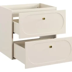 Mobile bagno sospeso fresato 60cm con colonna beige Sand