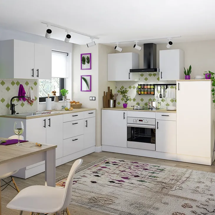 Mobile base multiuso 60x90h cm componibile 1 anta bianco lucido rovere Kimera