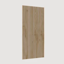 Mobile ingresso sospeso consolle 132x240h cm pannello cannettato marrone rovere chiaro Sunset Decor 1020