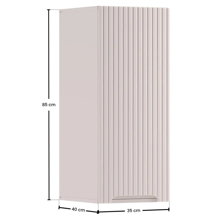 Mobile lavatrice lavanderia 165x180h cm con portabiancheria cannettato beige Cleany