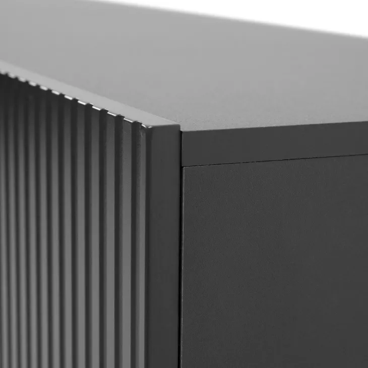 Mobile porta TV 201x53h cm 4 ante cannettato antracite Essence