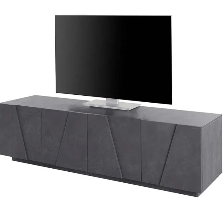 Mobile porta TV 163x46h cm 4 ante ossido Zenzero Gihome®