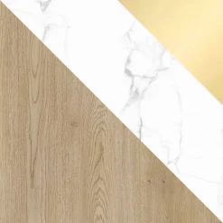 Mobile porta tv 139x45h cm 2 ante rovere effetto marmo bianco Roundi