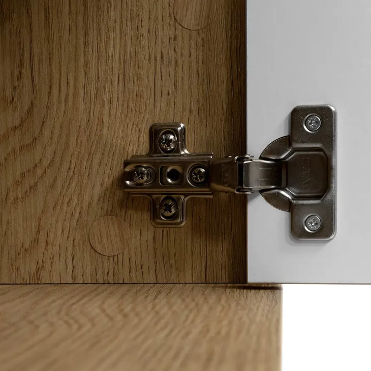 Mobile porta tv 184x45h cm 2 vani rovere effetto marmo bianco Roundi