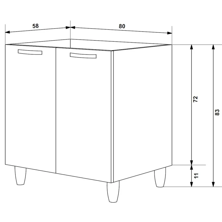Mobile sottolavello cucina 80x86h cm multiuso con lavello 1 vasca sinistra acciaio inox bianco frassinato Talise
