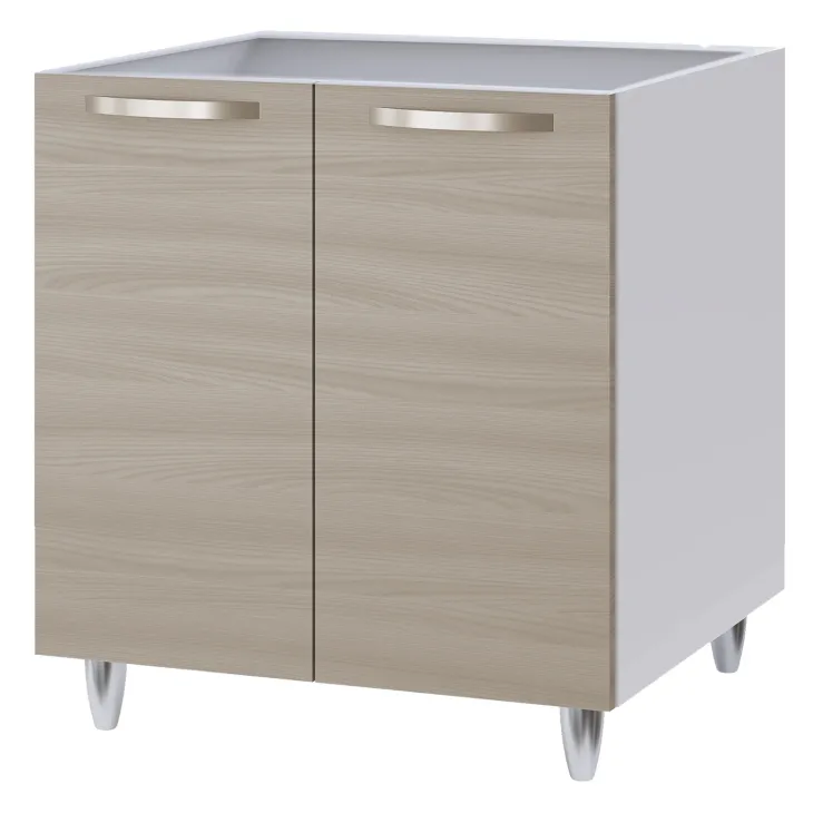Mobile sottolavello cucina 80x86h cm multiuso con lavello 2 vasche acciaio inox rovere olmo Talise