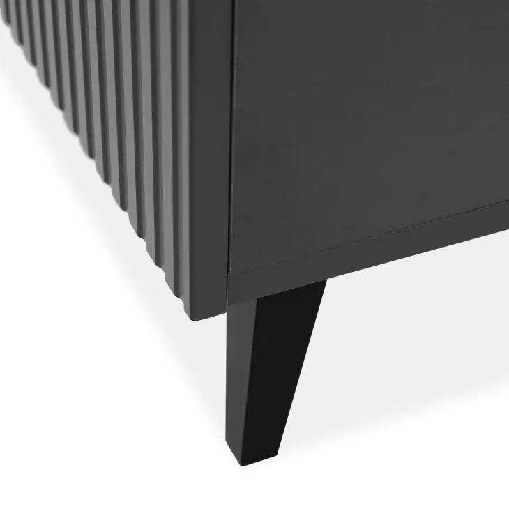 Mobile TV moderno 181x50h cm con caminetto elettrico cannettato antracite Essence