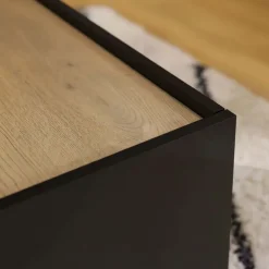 Mobile TV 150x47h cm 2 ante a ribalta nero rovere Rhea