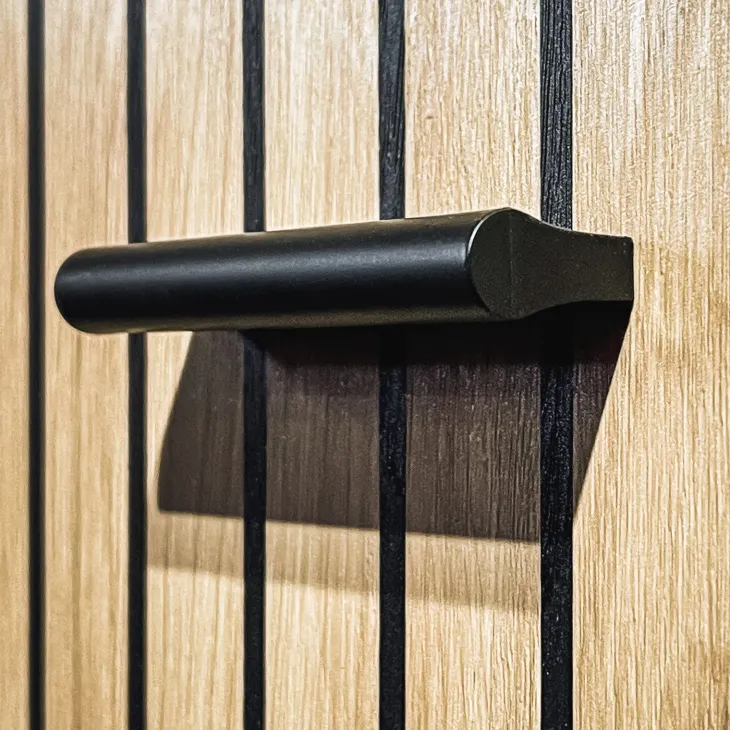 Modulo basso ingresso 2 ante 60x46h cm stampa a righe rovere rustico antracite California Gihome®