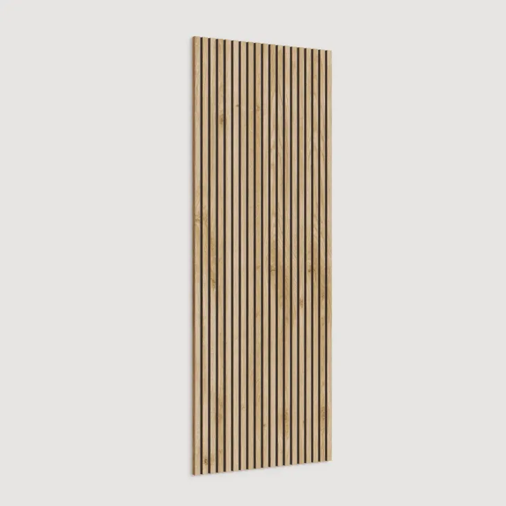 Pannello cannettato a muro 69x180h cm con ganci appendiabiti rovere chiaro Sunset Decor