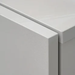 Parete attrezzata con biocamino 160x120h cm pannello effetto geometrico grigio perla rovere Luvox