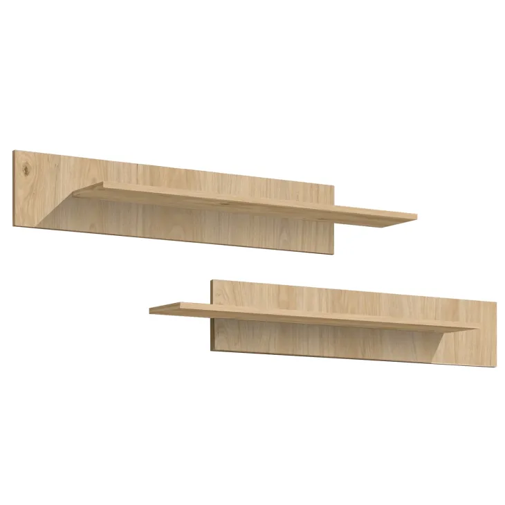 Parete attrezzata sospesa 260x170h cm con biocamino e vetrine rovere Ignis 6 Gihome®