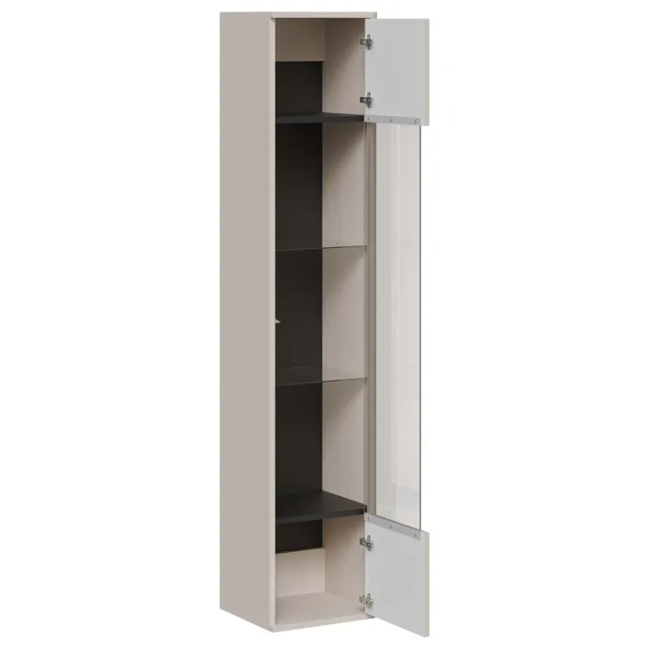 Parete attrezzata sospesa 272x200h cm moderna beige cashmere Bellagio 1