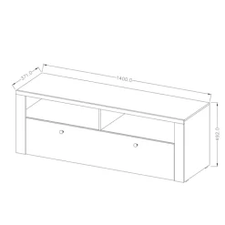 Parete attrezzata 325x206h cm bianco frassinato rovere Paloma 2