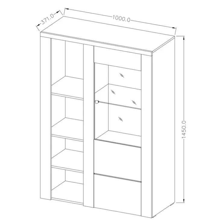Parete attrezzata 325x206h cm rovere Paloma 2