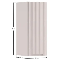Pensile bagno lavanderia 35x85h cm cannettato 1 anta beige Cleany