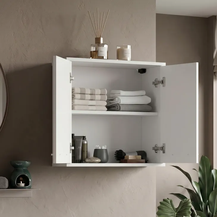 Pensile bagno sospeso 60x60h cm 2 ante bianco lucido Woters