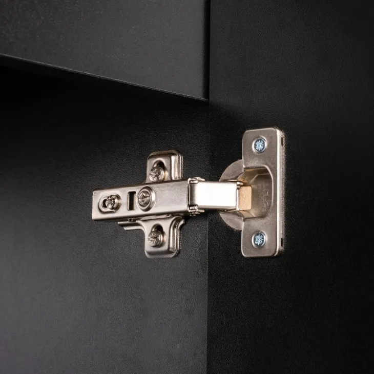 Pensile cubo bagno sospeso 30x30h cm cannettato 1 anta nero Cleany