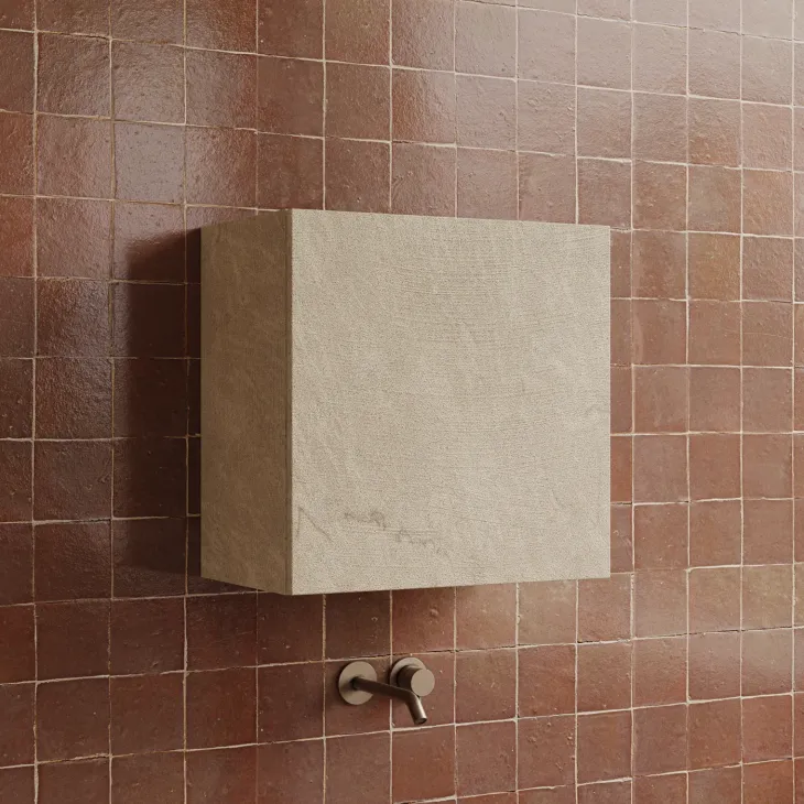 Pensile cubo sospeso bagno 55x50h cm1 anta reversibile tortora Sunset