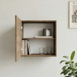 Pensile cubo sospeso 55x50h cm 1 anta reversibile rovere scuro Sunset