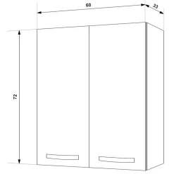 Pensile scolapiatti 60x72h cm 2 ante rovere olmo Talise