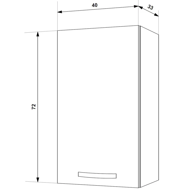 Pensile sospeso cucina 40x72h cm 1 anta bianco frassinato Talise