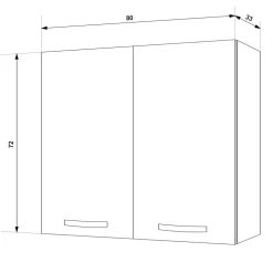 Pensile sospeso cucina 80x72h cm 2 ante bianco frassinato Talise