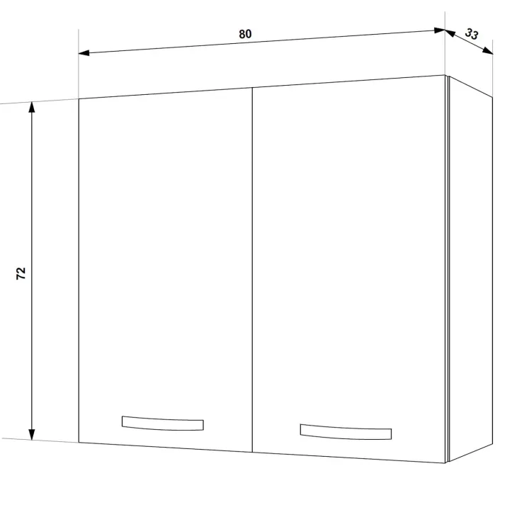 Pensile sospeso cucina 80x72h cm 2 ante bianco frassinato Talise
