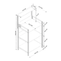 Scaffale cucina 63x130h cm 3 ripiani industrial metallo bianco Loft