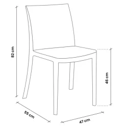 Sedia da giardino impilabile in polipropilene bianco India