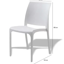 Sedia da giardino impilabile polipropilene bianca Tape Gihome®