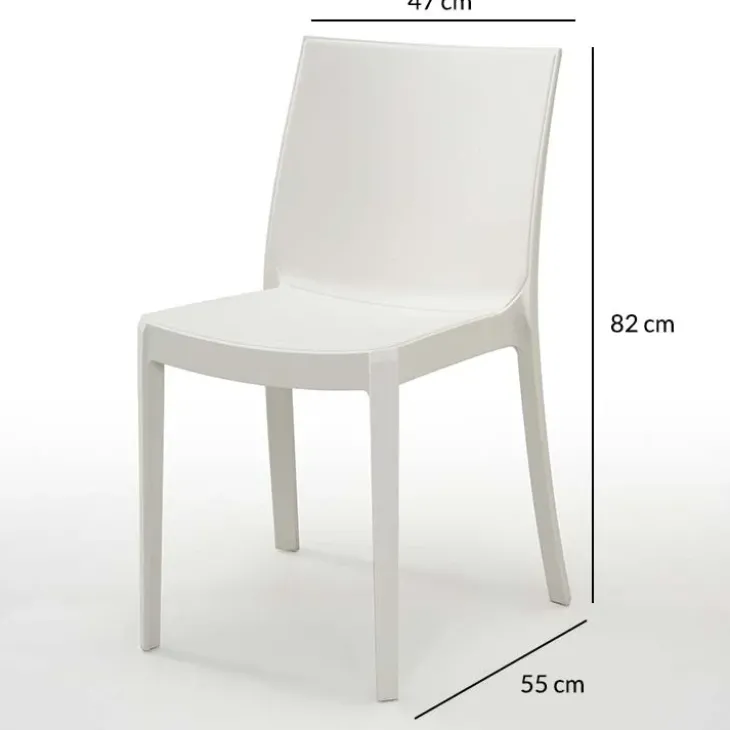 Sedia da giardino impilabile in polipropilene bianco Olbia