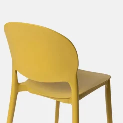 Sedia da giardino impilabile esterno in polipropilene giallo senape Pixel