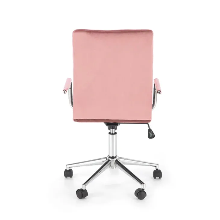 Sedia per scrivania ragazzi in velluto rosa Burbon